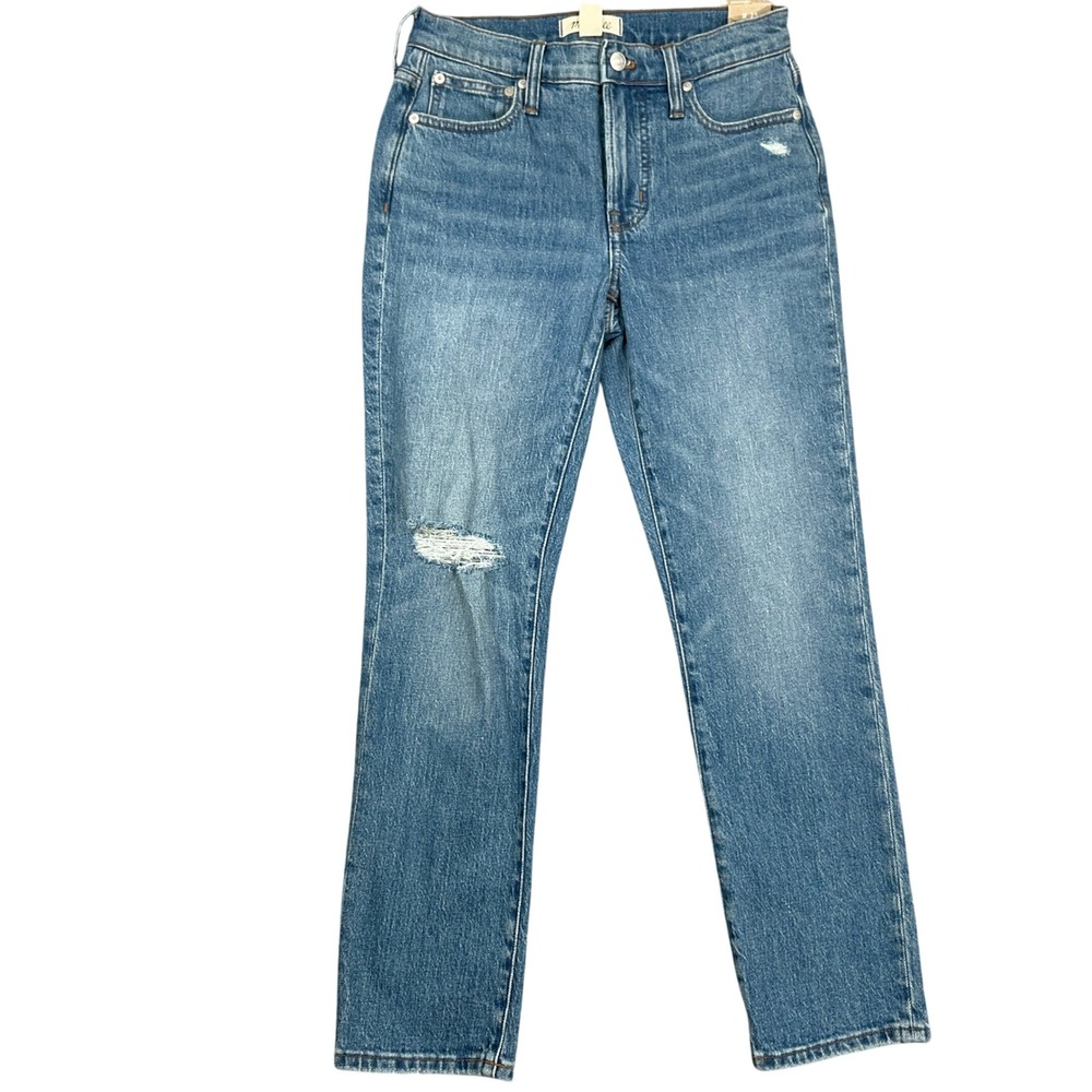 Madewell Perfect Vintage Jeans Womens 25 Blue Magic Pockets Mid Denim Distressed